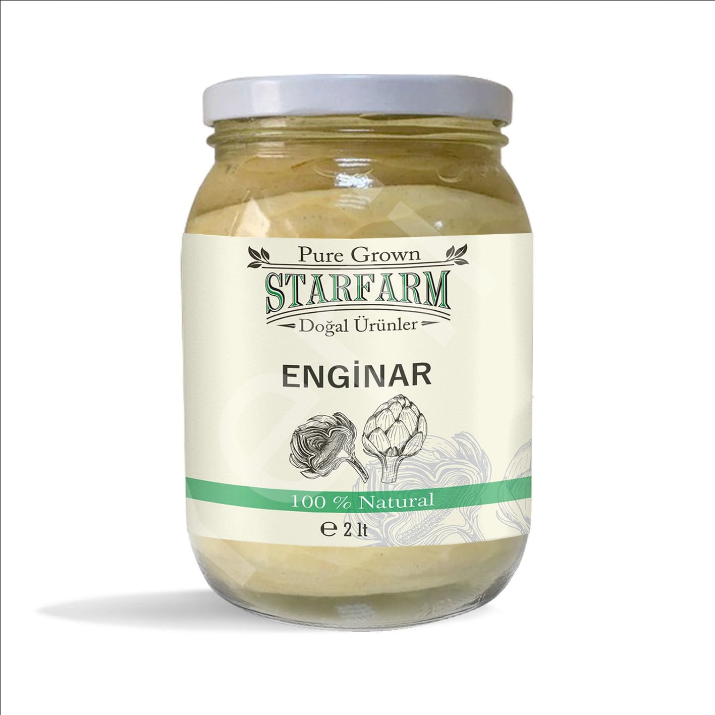 Organik Enginar Konservesi Mezelik, Yemeklik, Salatalar için Kullanıma Hazır 3000 ml